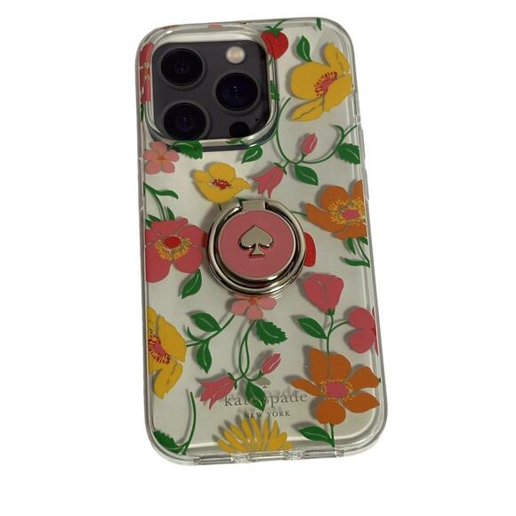 Kate Spade Strawberry Garden Stability Ring And Case iPhone 15 Pro - Picture 3 of 9